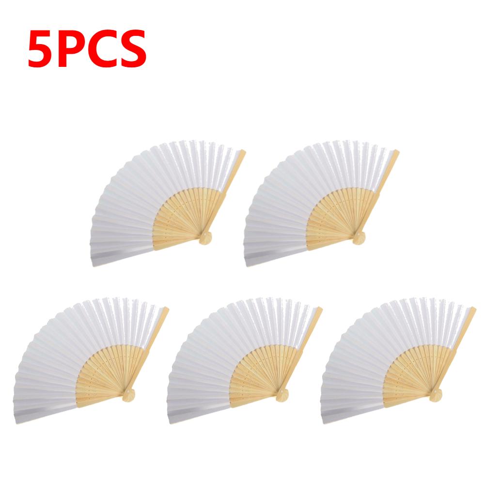 50PCS-1 DIY Paper Bamboo Folding Fan Adults Children's Calligraphy Painting Practice Blank White Folding Fan Wedding Gifts