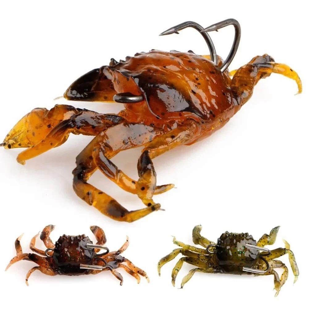 ALASICKA 5-10 pezzi 8/10 cm Esca Granchio Simulazione 3D Esca Granchio Artificiale Esca Morbida Persico Scorfano Merluzzo Amo da Pesca in Mare Attrezzatura Strumento