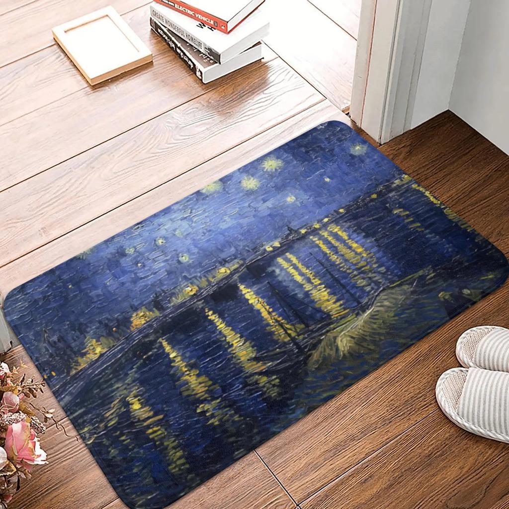 Twelve Sunflowers Carpet Retro Art Flower Anti Slip Floor Mat Kitchen Bedroom Entrance Carpet Home Party Warm Decoration