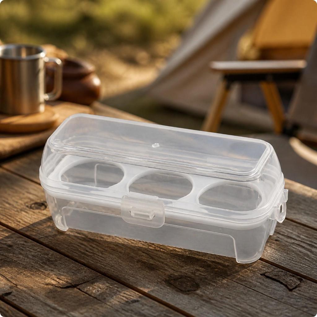 Egg Container with Hinged Lid Portable Organizer Clear for Kitchen