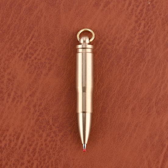 Outdoor Necssery Mini Grip Pen Dry Quickly Brass Comtable Anti-oxidation Solid Brass Ballpoint Pen