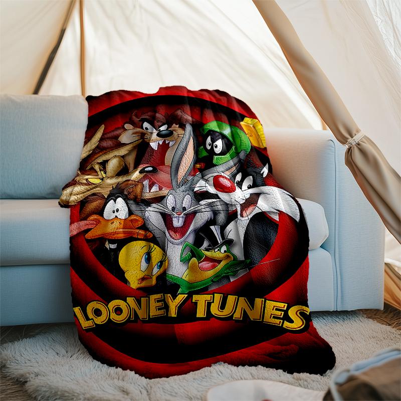 Looney Tunes Theme Printed Blanket - Perfect for Couch, Bed, Travel & Outdoor Use | Machine Washable, Cozy & Durable.