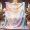 1pc 2D Geometric Color Block Patchwork Theme Pattern Flannel Blanket, Soft HD Digital Print, Cooling Blanket All-Season Use! Soft And Breathable 100%