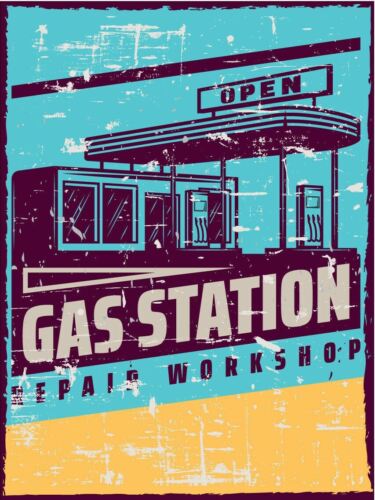 

Metal plaque vintage retro style Gas Station Classic tin door sign GarageAluminum 20x30cm（7.8x11.8inch）