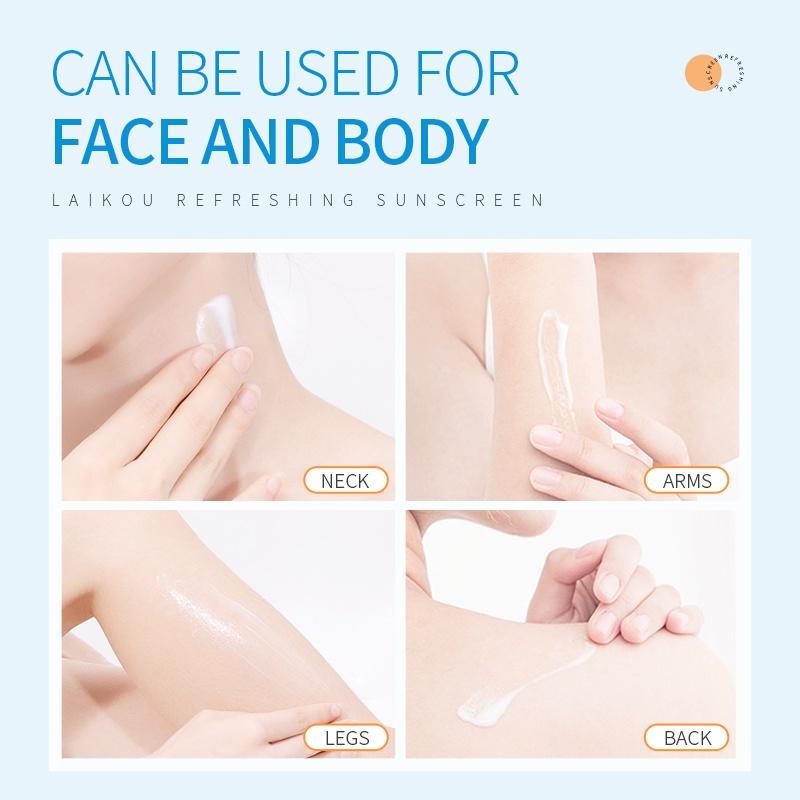 LAIKOU Refreshing Sunscreen UV Protection Whitening Face Body Sunblock SPF50 PA+++