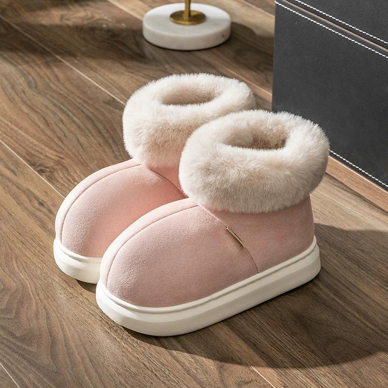 Snow Boots Women's Winter Velvet Warm Platform Cotton Shoes New Pink Short Boots Fashion Non-slip Outer Wear Snow Shoes Women