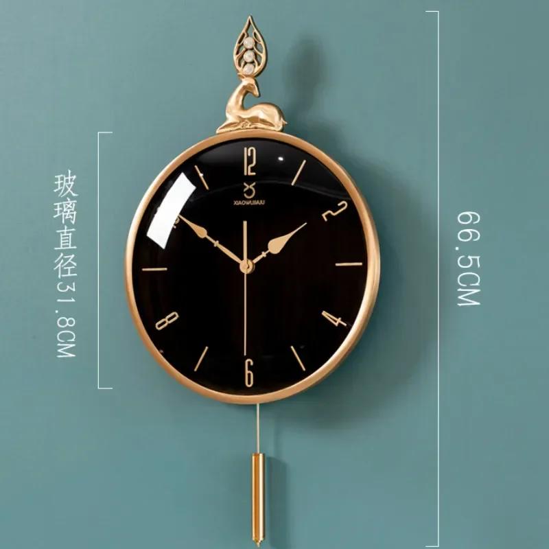 Nordic Luxury Gold Wall Clock Modern Design Metal Pendulum Clocks Wall Home Decor Silent Wall Watch Living Room DecorationZ8W0L8
