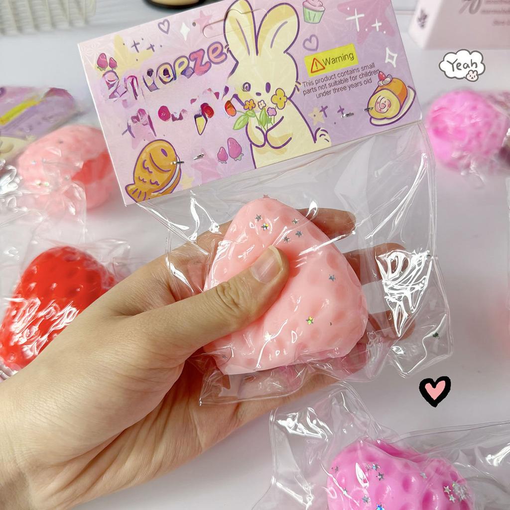 6 Cm Strawberry Realistic Strawberry Stress Squeezable Toy Party Slow Rise Pressure Release Toy Adults Skateboard