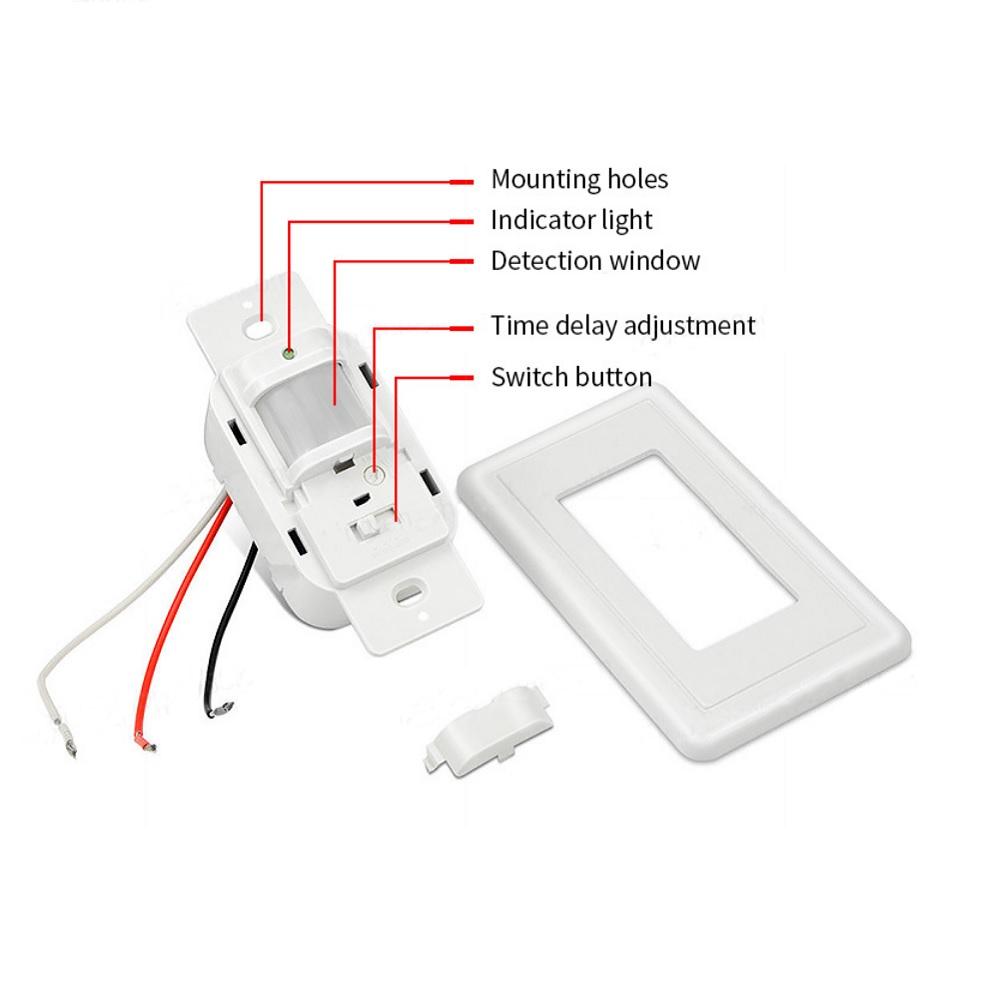 Automatic PIR Occupancy Motion Sensor Light Switch Auto On Off Infrared 110V/AC