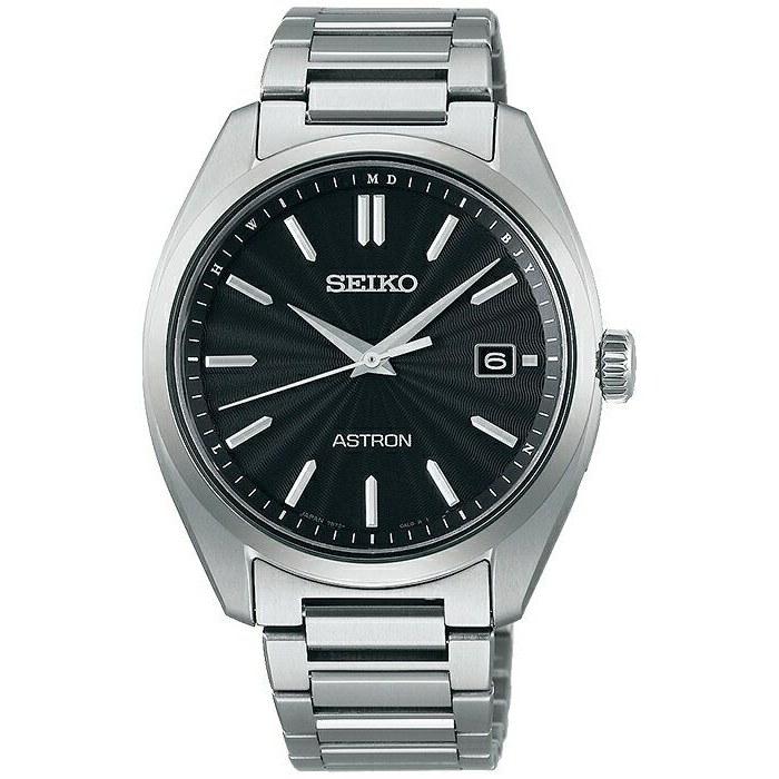 Seiko Astron Origin Series 3-Hand Model SBXY033 Black Mens Watch Solar Radio Titanium Silver Made Japan