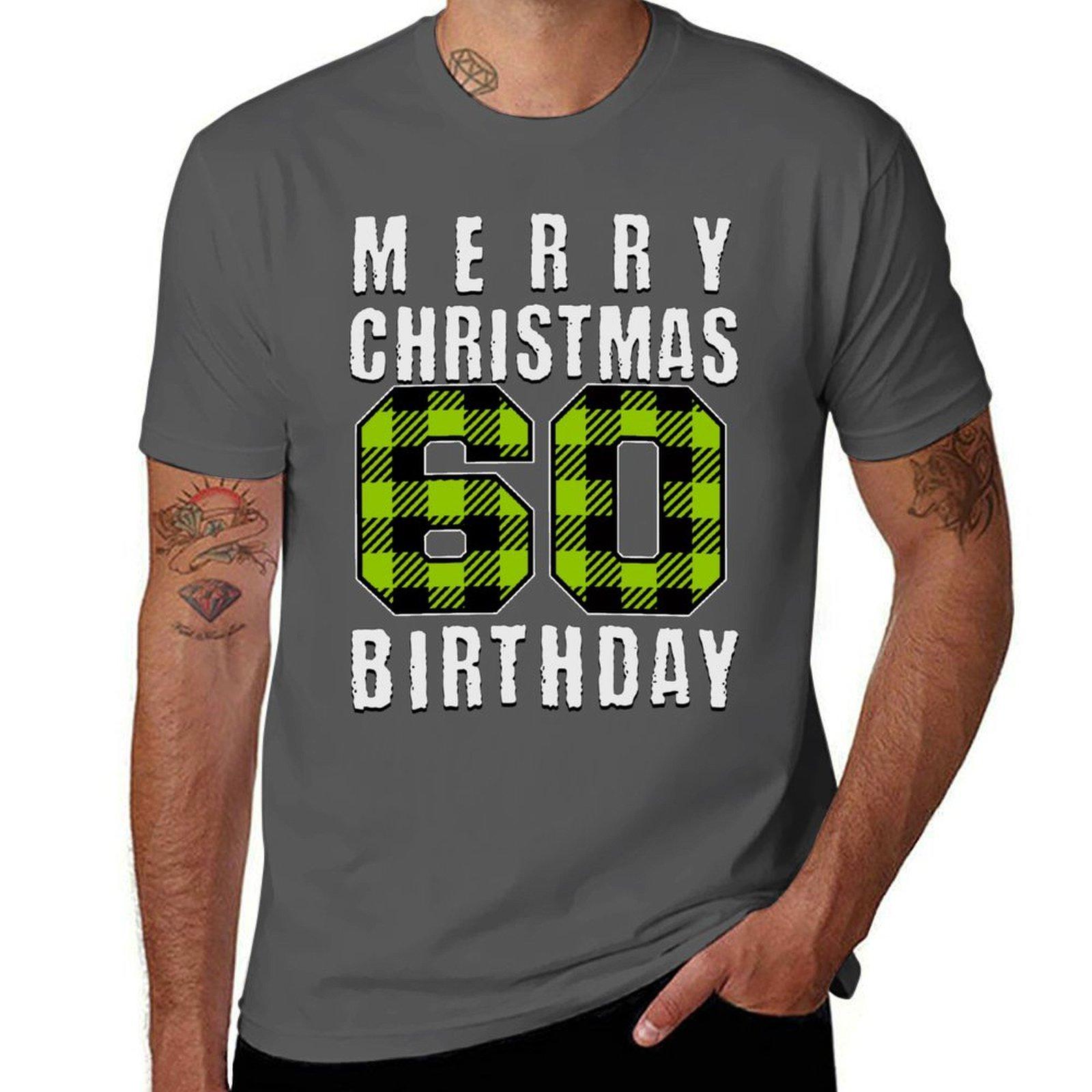 

Merry Christmas 60 Birthday T-Shirt t shirt man plain man tshirt T-Shirt 4XL