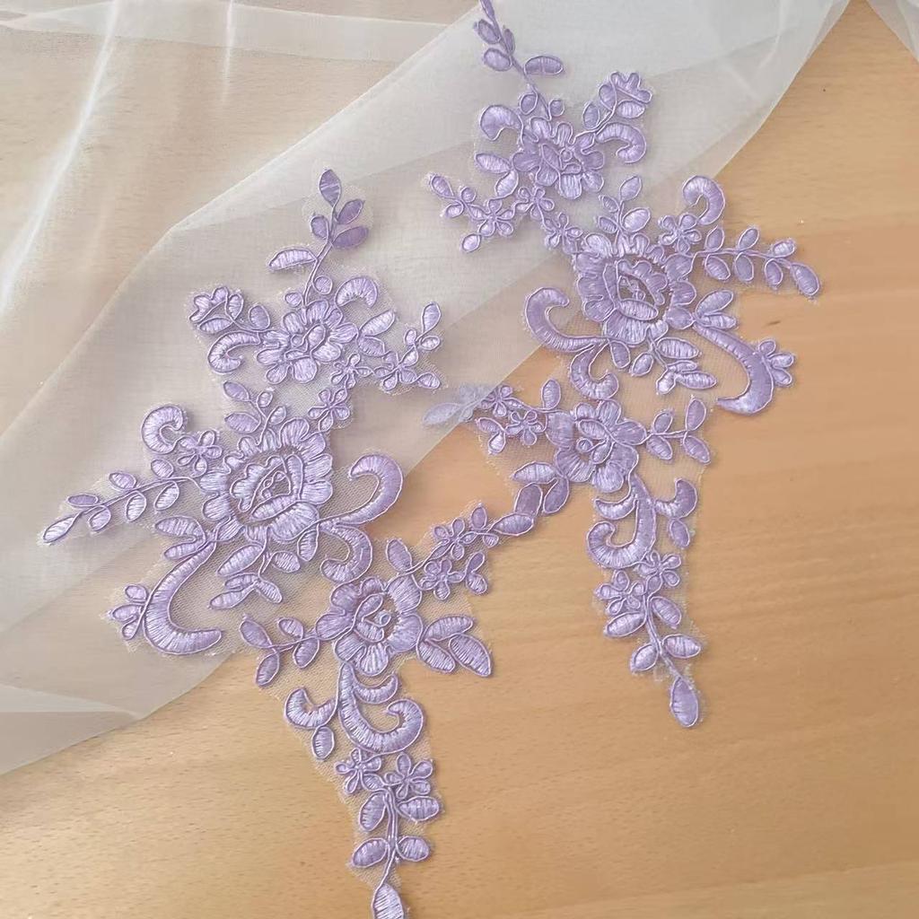 10 -20 Pcs Wedding Dress Lace Trim Patch Applique Lace Fabric DIY Bride Hair Accessory White Red Black Sew Decoration RS356