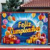 Birthday Party Pattern Banner, Photography Backdrop, Home Decoration, Suitable for Living Room / Bedroom / Party Event
