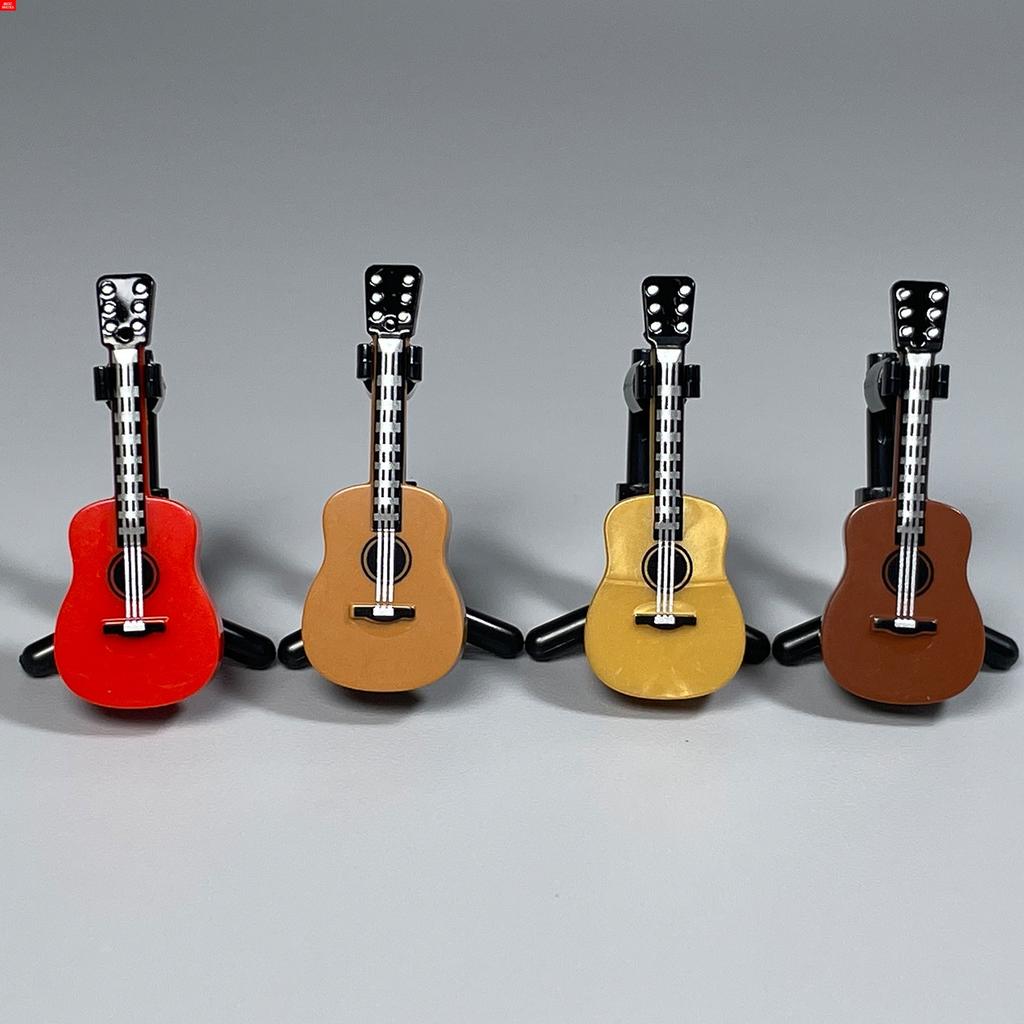 Non-Toxic Moc Bricks Suona Horn Music Score Singer Saxophone Bass Figure Musical Instruments Educatinal Building Blocks Kids Children Toys