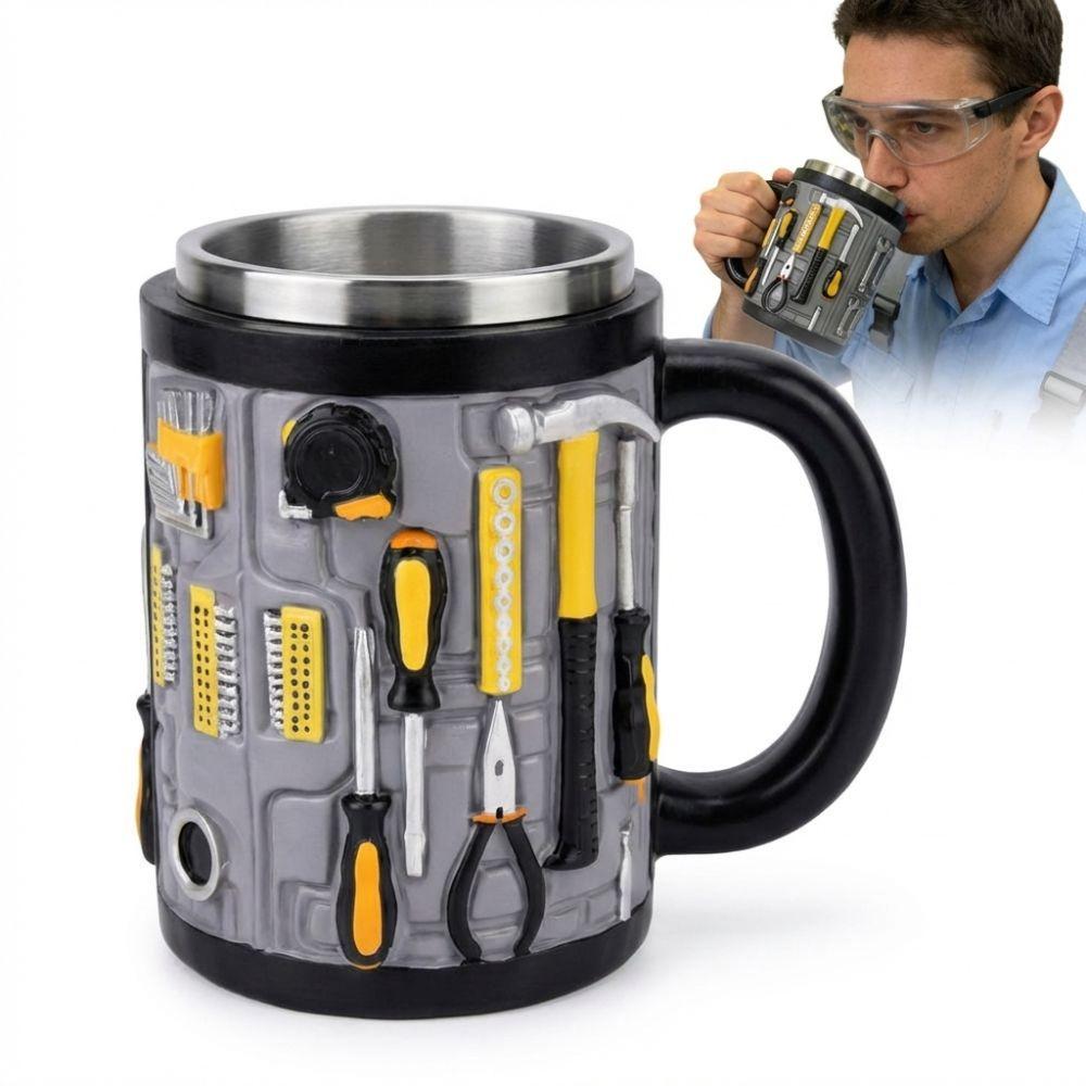 3D design nářadí Hrnnek na kávu Nerezový pohár na vodu Vtipný hrnek pro mechanika Dárky pro muže