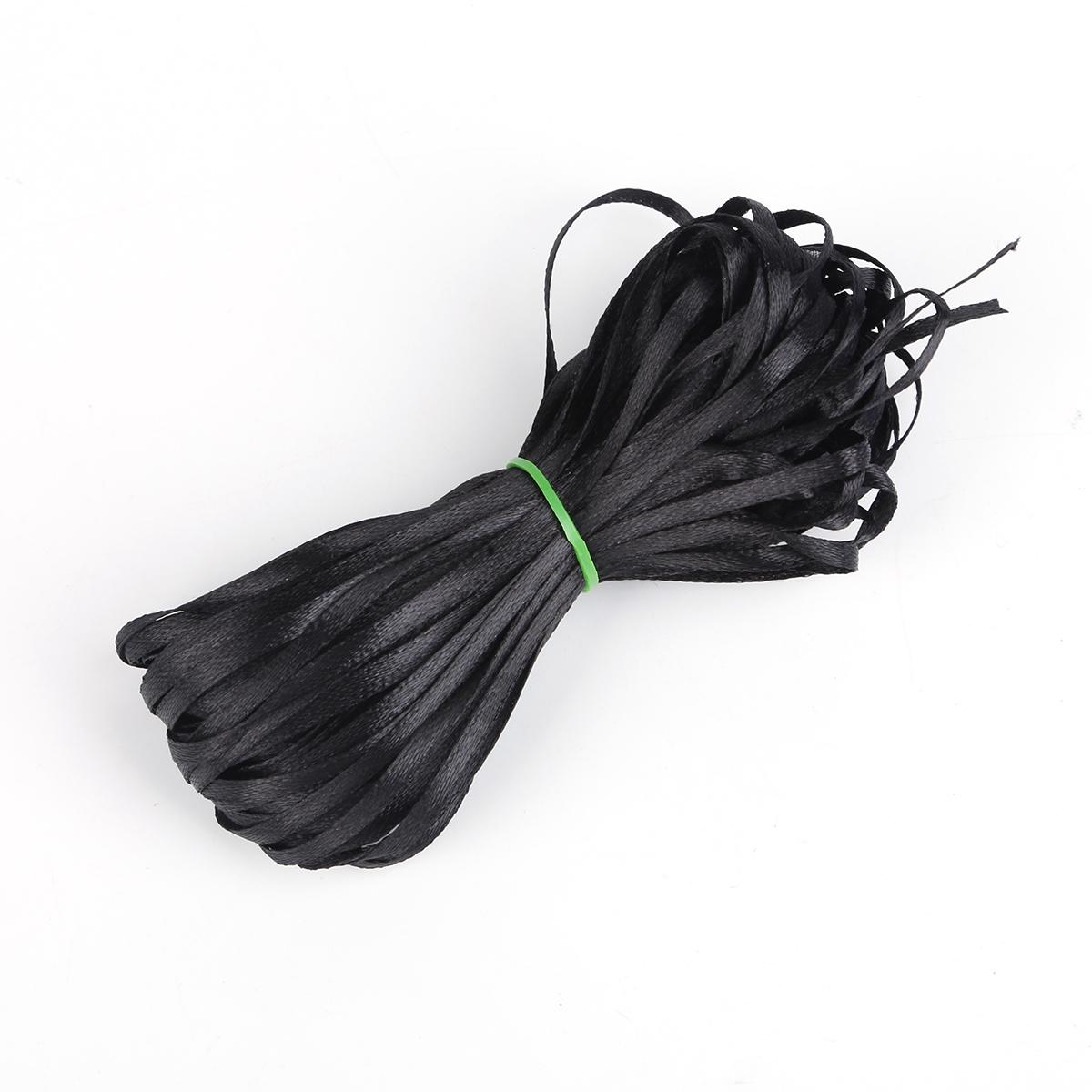 

25 ярдов атласные ленты для свадьбы, дня рождения, подарочная упаковка, рождественские принадлежности для Хэллоуина, фестиваля, ленты для рукоделия своими руками 3mm 25yards чёрный