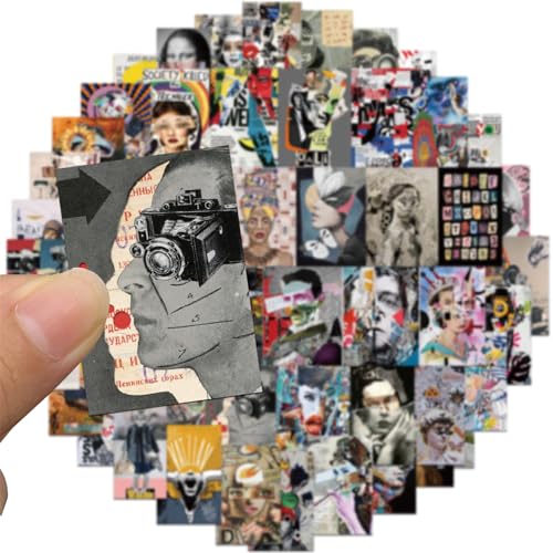 Moderne Zeitschriften-Cover-Aufkleber Set mit 50 Aufklebern Wasserdichte Abziehbilder Stilvoll Cool Beliebt Schreibwaren Snowboard Skateboard Gepäck Koffer Gitarre