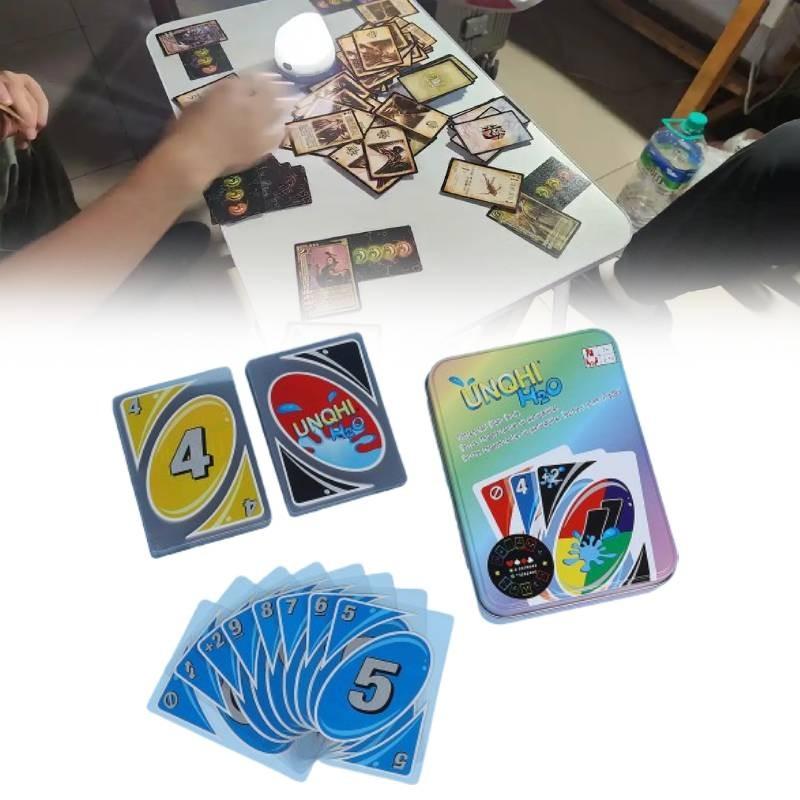 Unqhi Uno H2o Board Game Poker Cards Family Party Casual Prop Educational Toy