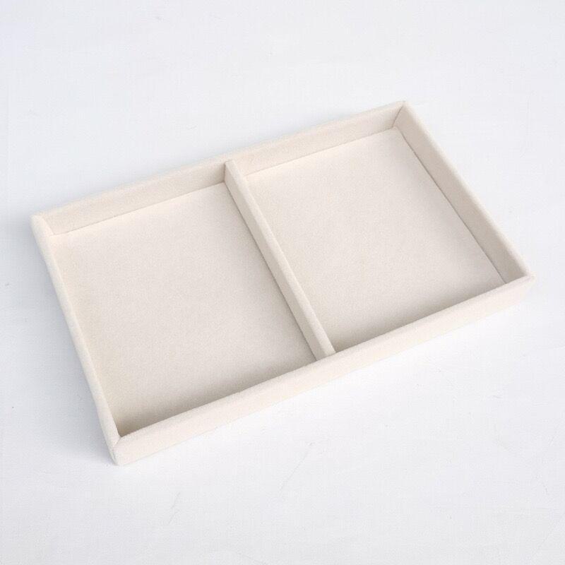 Plaid Flannel Jewelry Storage Box with Dividers for Earrings and Necklaces