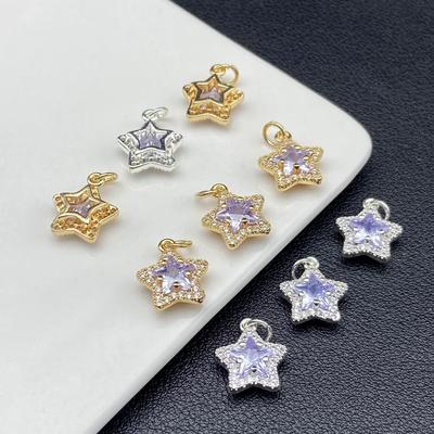 High-Color Retention Small Diamond Star Pendant - DIY Crystal Jewelry Beading Accessory