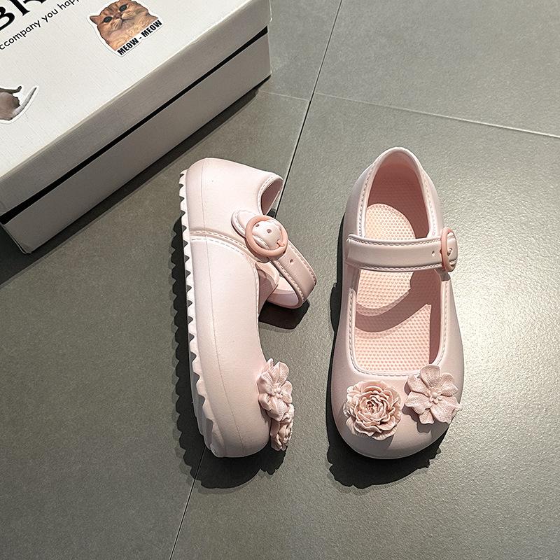 Versatile Design Camellia Single Shoes Women's Summer Fashion Simple Flower Beach Cool Slippers Shallow Mouth Mary Jane Shoes