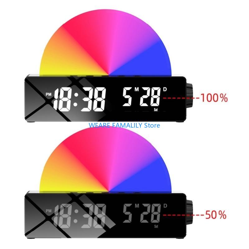 P8DE Alarm Clock for Bedroom Bedside with Simulation Dual-Alarms Night-Light