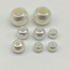 Beige Imitation Large Hole Pearls, Straight Hole Plastic Beads for DIY Jewelry & Bag Accessories