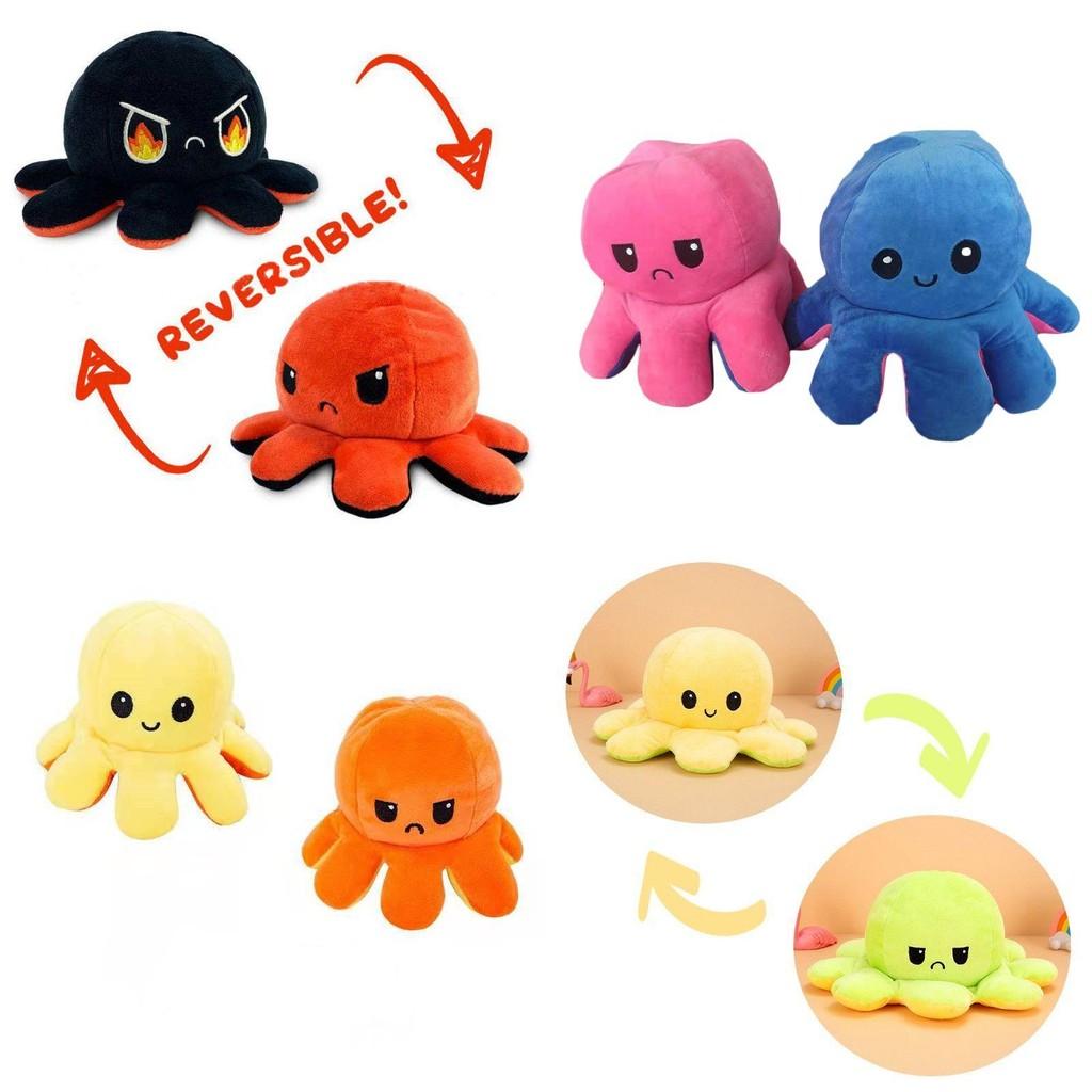 Charming Double-sided Flip Reversible Octopus Plush Toy For Marine Life Enthusiasts