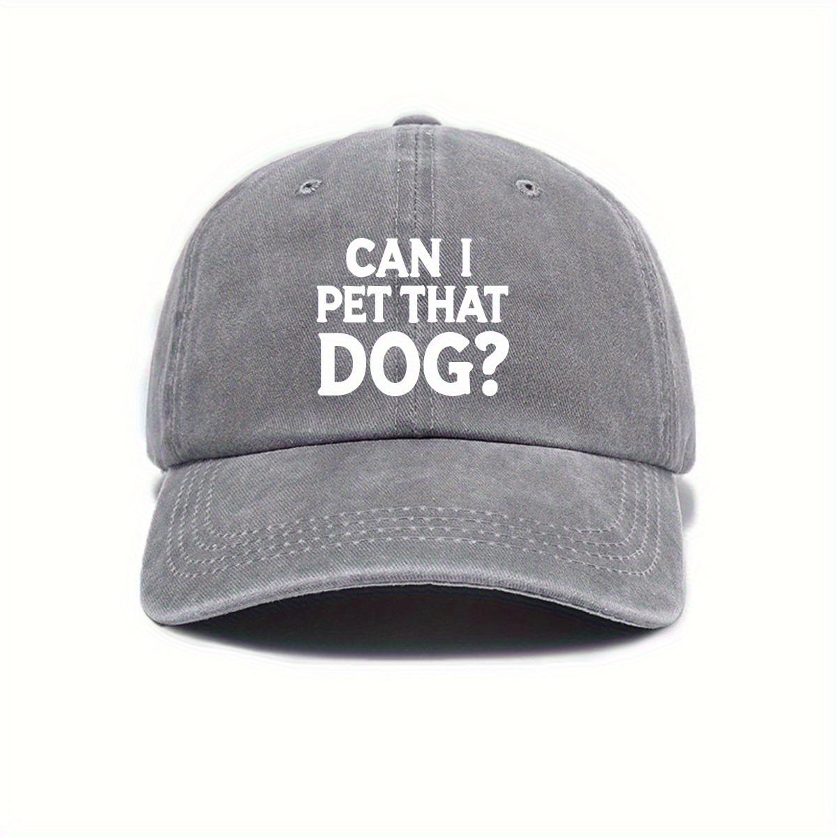 

Can I Pet That Dog Baseball Cap Lightweight Breathable Polyester Sun Protection Cap for Men and Women сірий