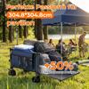 200L+100L Foldable Wagon & Tailgate, 140cm, Extra Wide 17x10 cm All-Terrain Wheels Hand Cart, Ideal for Garden, Shopping, Beach, Outdoor Use (Blue)