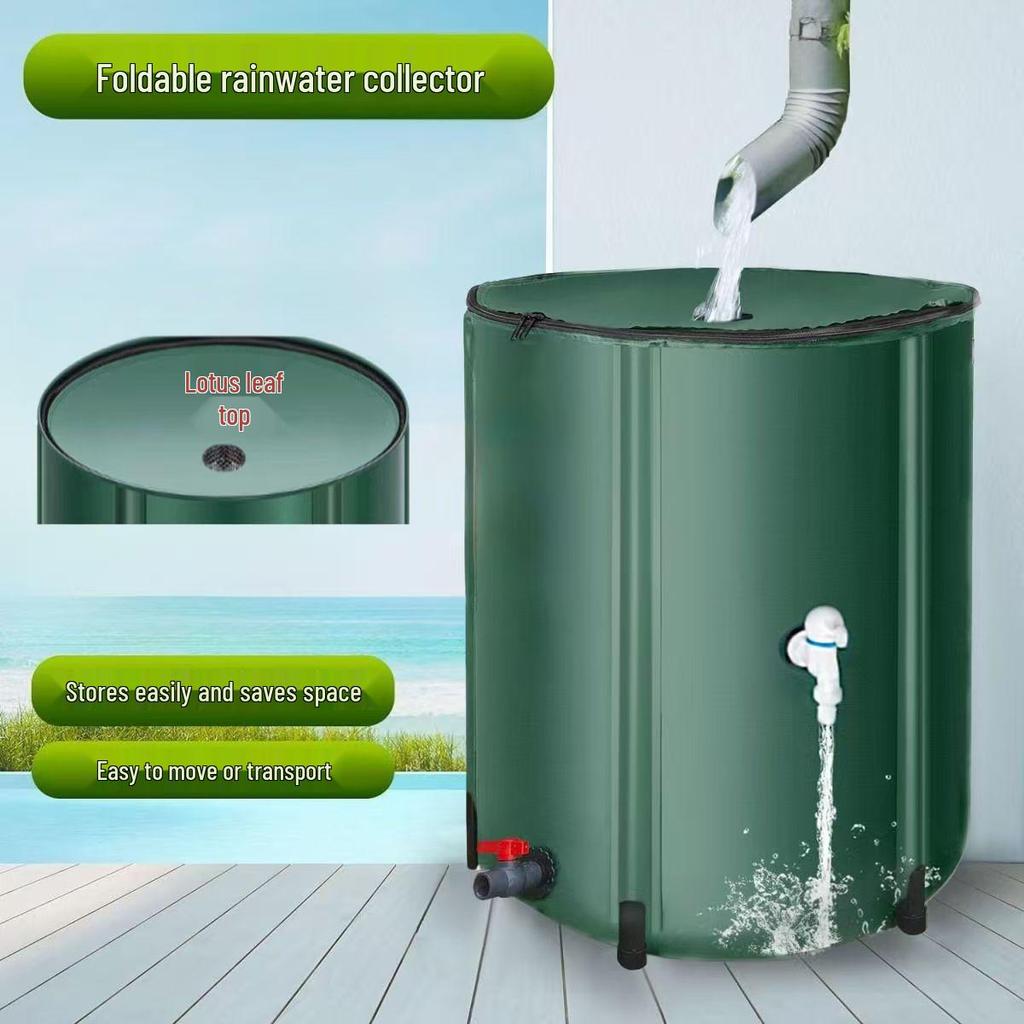 Portable Foldable Rainwater Collection Barrel - Large Capacity Outdoor Water Storage Solution