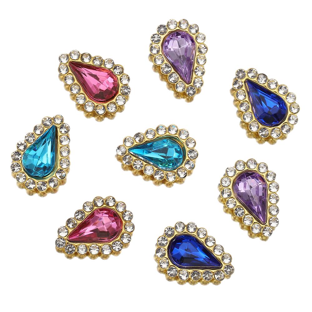 50pcs Crystal Glass Rhinestones Sewn Beads for Jewelry Making Needlework DIY Handmade Bow Supplies 6x10mm base