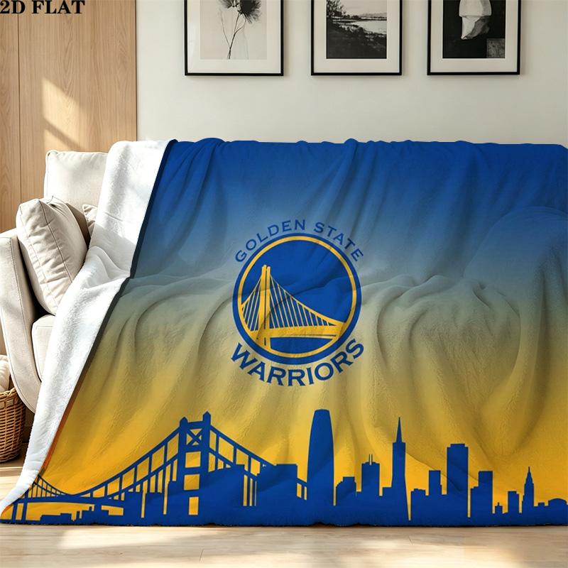 Golden State Warriors Print Flannel Blanket High Quality Warm Comfortable Cover for All Seasons Perfect for Gifts Home Decor