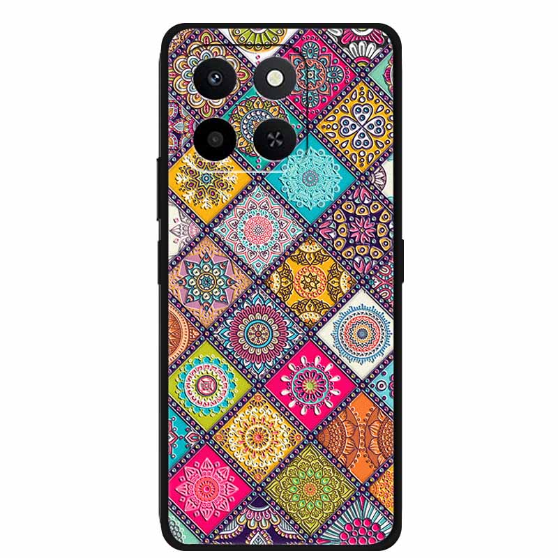 3D Case For Honor X7d 5G Case X 7 d Coque 6.77" Emboss Flowers Black Silicone Soft Back Cover For Honor X7d 4G Cases Shell Funda