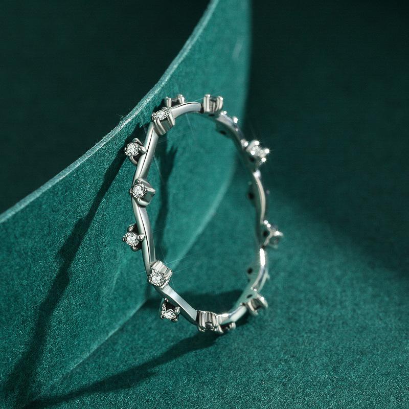 Tancise Classic 925 Sterling Silver  Zircon Ring Ladies Jewelry Wedding Promise Party Gift