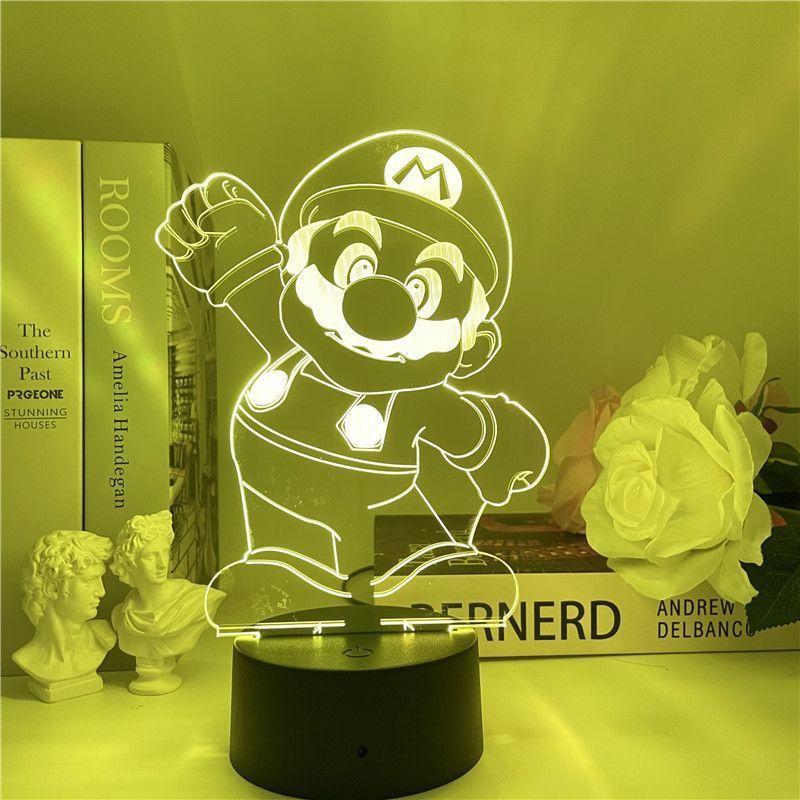 Super Mario Usb Night Light With Color Changing Led For Gaming Room Decor