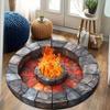 Gemütliche digital bedruckte Feuermatte – Realistisches Flammendesign Bodenmatte für Wohnzimmer, Schlafzimmer, Spielbereich, Heimdeko