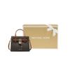 Michael Kors MK Hamilton Monogram Commuter Fashion Design Leather And Synthetic Leather Shoulder Crossbody Tote Bag Small 35F1GHMS1B-BROWN