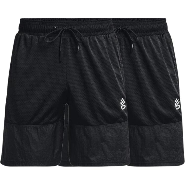 Under Armour Curry Woven Solid Basketball Shorts Men Shorts Black 1370228-001