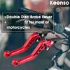 2pcs Red/Black Double Disc Brake Lever CNC Aluminum Brake Lever  For Dual-Disc Motorcycle