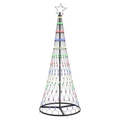 230 LED'li Çok Renkli LED Noel Ağacı 184,5 cm Metal
