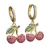 Practical Cherry Dangle Earrings Pendant Earrings Copper Texture Ear Jewelry Suitable for Fashion Individual Present