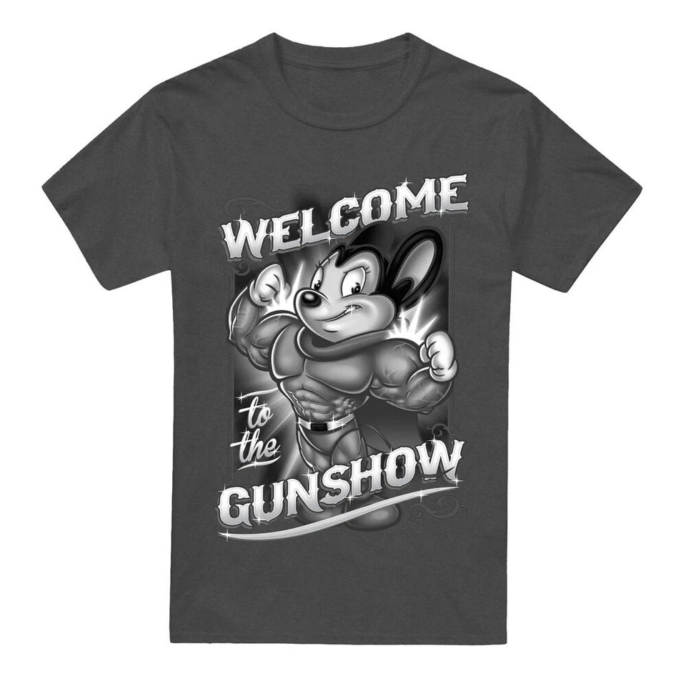Mighty Mouse Mighty Gunshow T-Shirt S-2XL, Charcoal 3XL