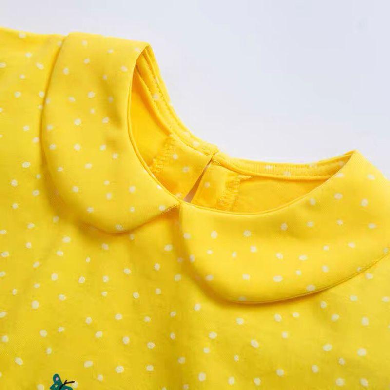 Spot Goods Yellow Summer Crew Neck T-shirt Short Sleeve Children's Clothing
