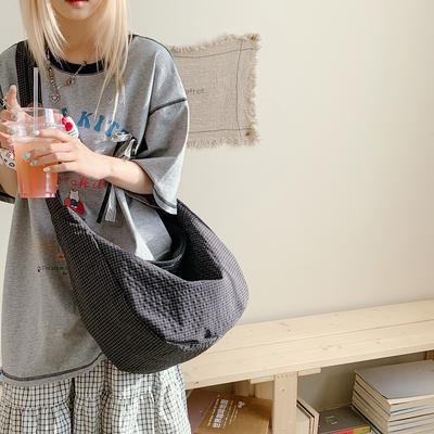 2025 Summer Niche Simple Cloth Bag Bag Fashion Casual Lazy Style One Shoulder Casual Trend Messenger Tote Bag