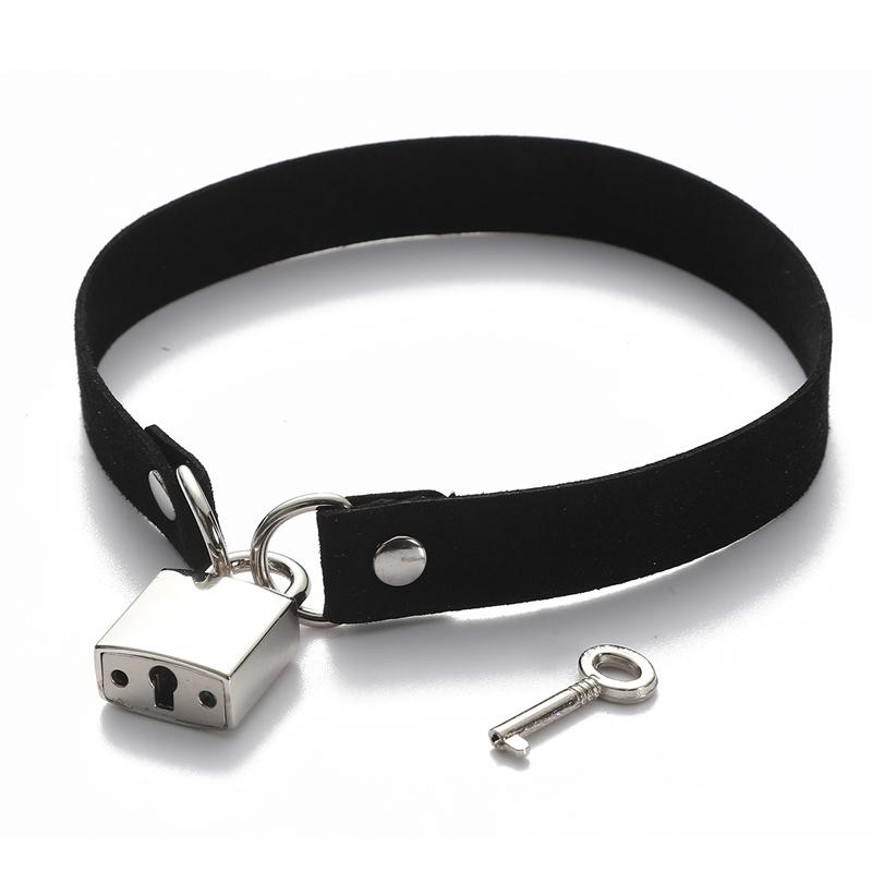 Metal Lock Heart Choker Collar For Women Black Cosplay Necklace Couple Gift Neck Goth Jewelry Fashion Gothic Accessiores