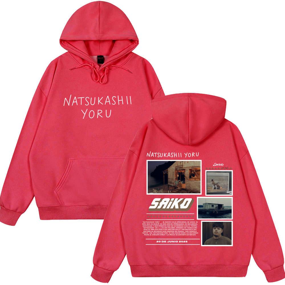2025 Hot Sale Rapper SAIKO Natsukashii Yoru Album Tour Couple Hoodies Winter Clothing Harajuku Sweatshirts Men's Hip Hop Hoodie