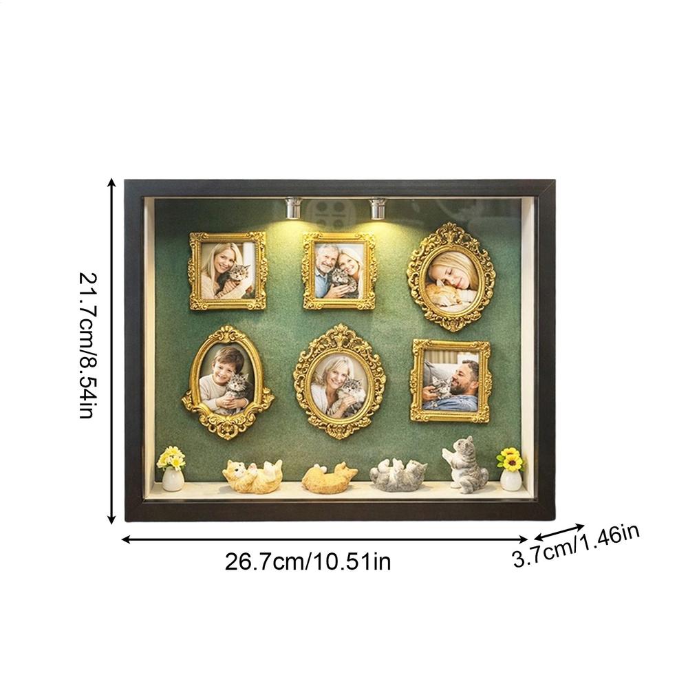 

Mini Museum Silhouette Box With Lights DIY Desktop Decoration Silhouette Box Frame Kit For Collectors Home Office Dorm Living чорний