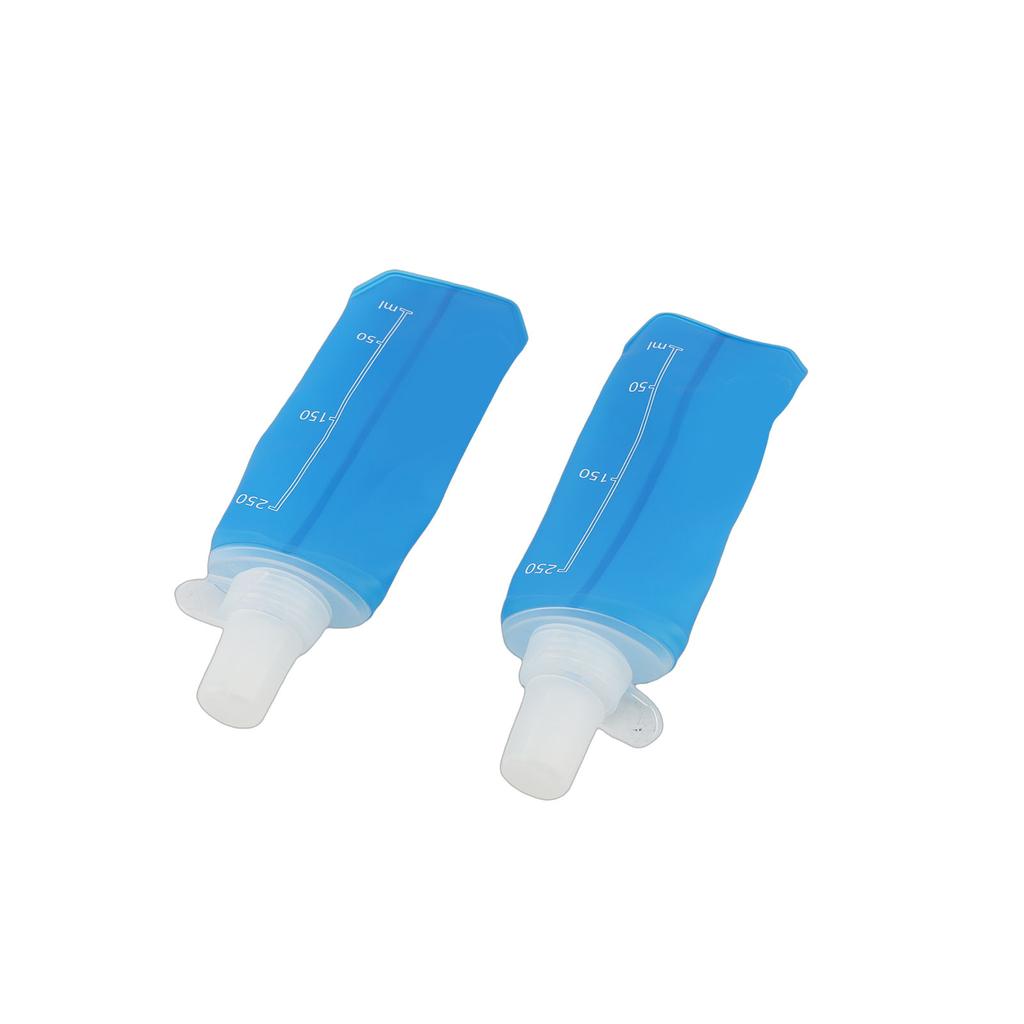 2PCS Flasque Souple TPU Pliable Anti-fuite Bouteille d'Eau Souple avec Bouchon Anti-poussière pour Vélo Course Randonnée Hydratation