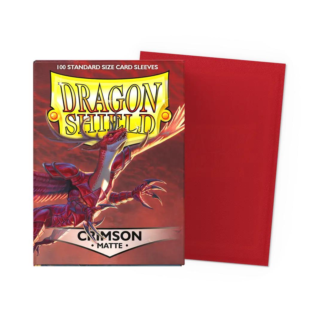 100 PCS/BOX Matte Crimson Dragon Shield Cards Sleeves Standard Size 66x91mm